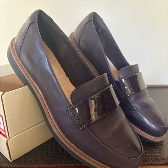 Raisie Arlie Aubergine Leather Loafers - Picture 3 of 5
